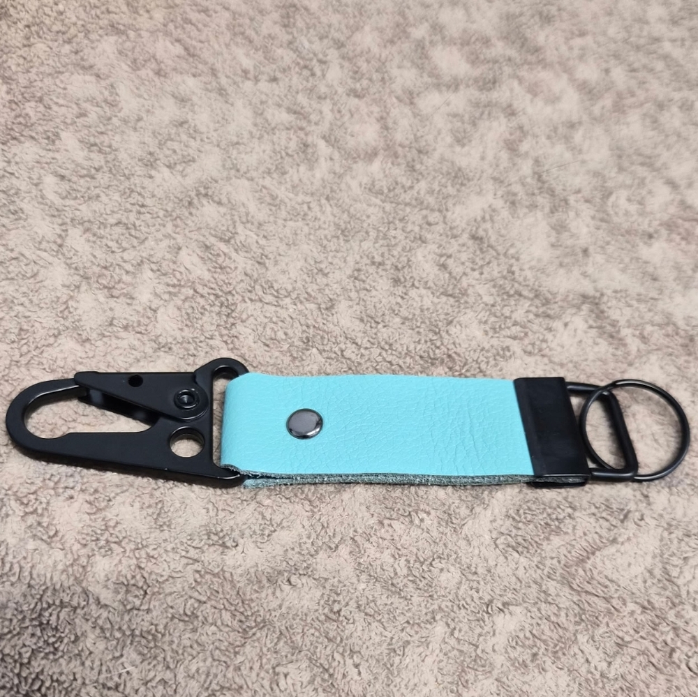 Black and Light Blue Keychain Clip